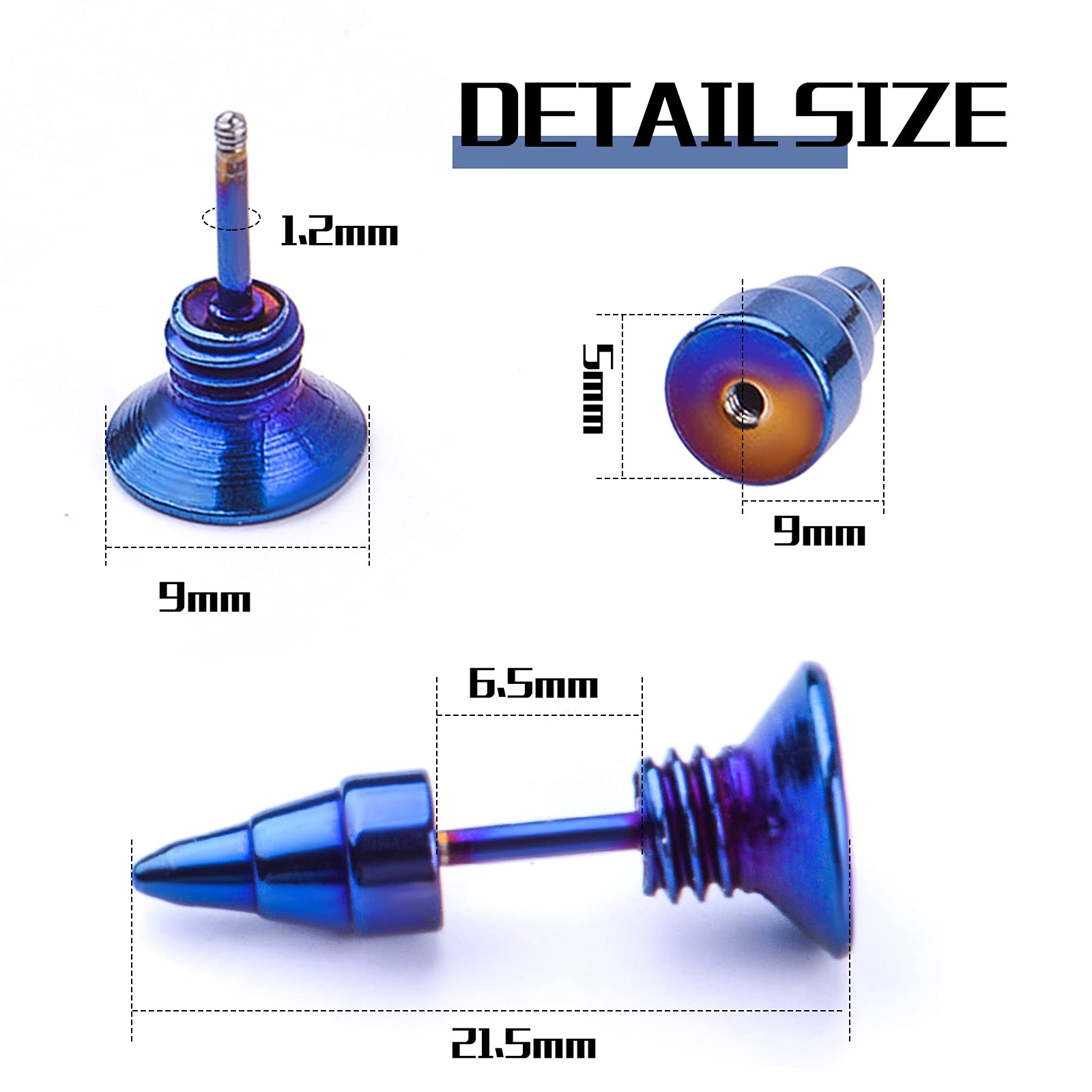 5 Pairs Punk Men &amp; Women Stud Earring Anti Allergic Stainless Steel Body Piercing Whole Screw Stud Earrings Funny jewelry