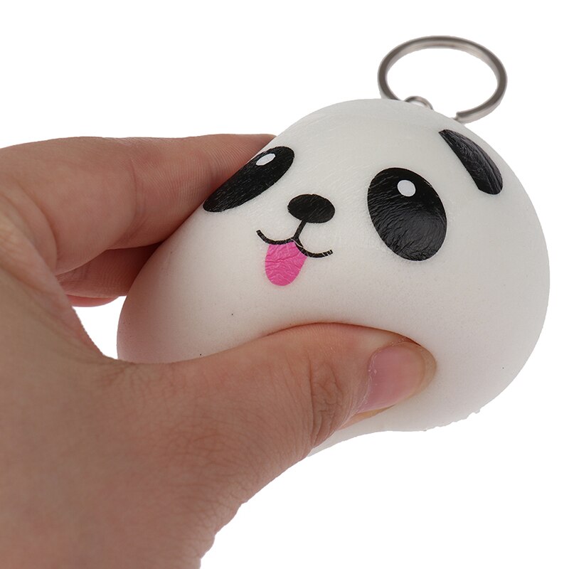 7cm panda stressverlichter bal decompressie speelgoed pu sleutelhangers sleutelhanger