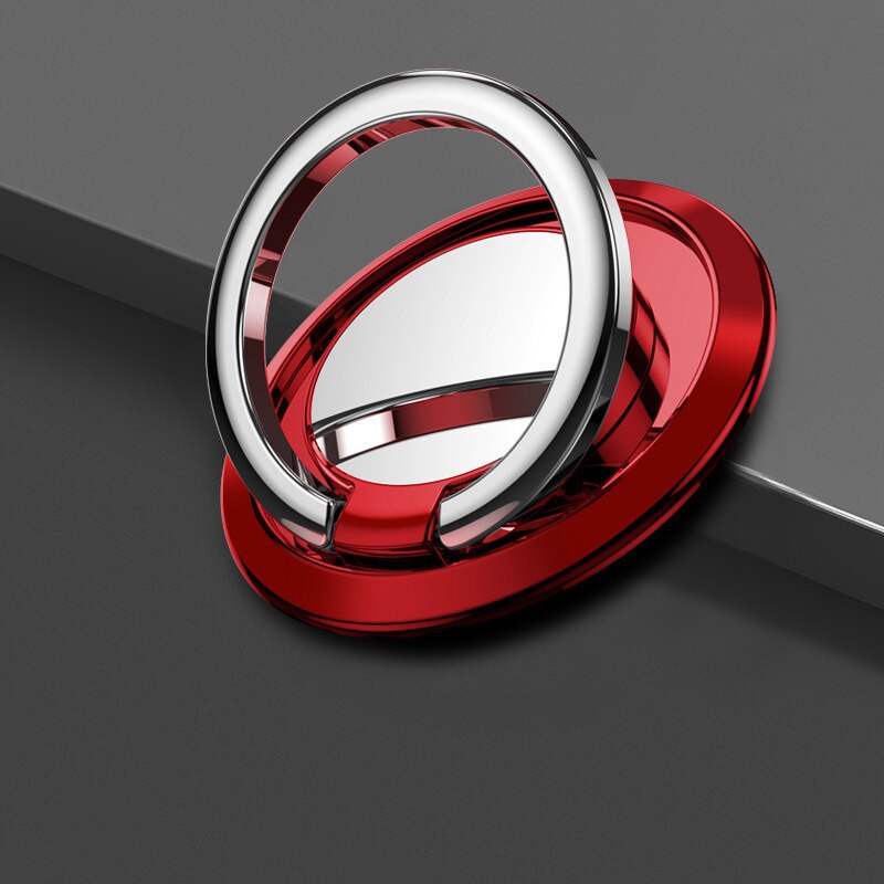 Luxury Metal Mobile Phone Ring Holder Magnetic Car Bracket Socket Telephone Ring On The Phone Stand For Mobile Phones Iphone: Red