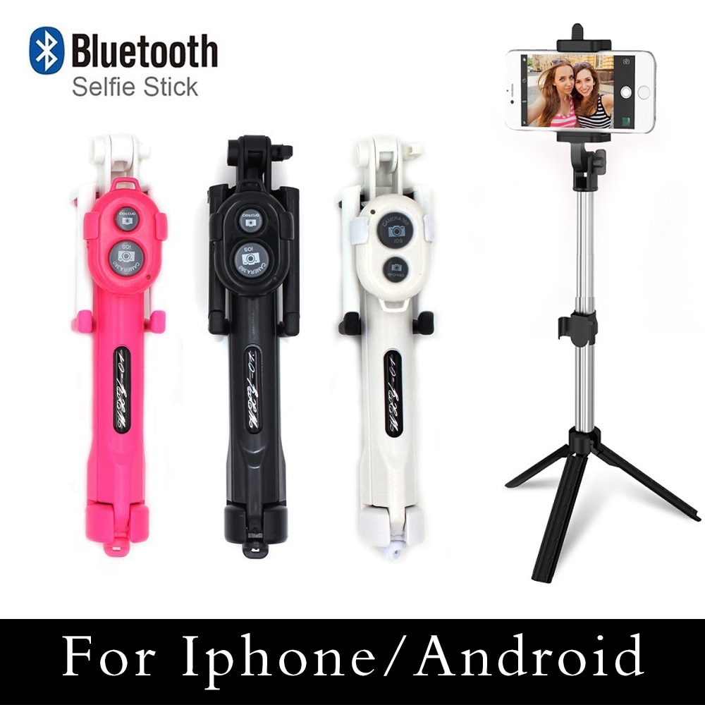 Selfiestick met afstandsbediening voor telefoon, bluetooth-statief, selfiestick met draadloze afstandsbediening voor iphone 6, 8 plus, huawei android-stick