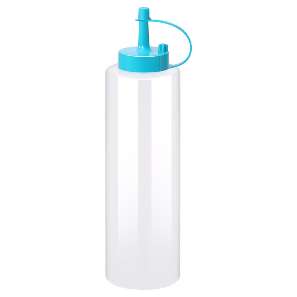 Botella de plástico para aderezos de ensaladas de alimentaria, botellas exprimidoras antifugas para aceite de salsas Bechamel _ WK: Blue B