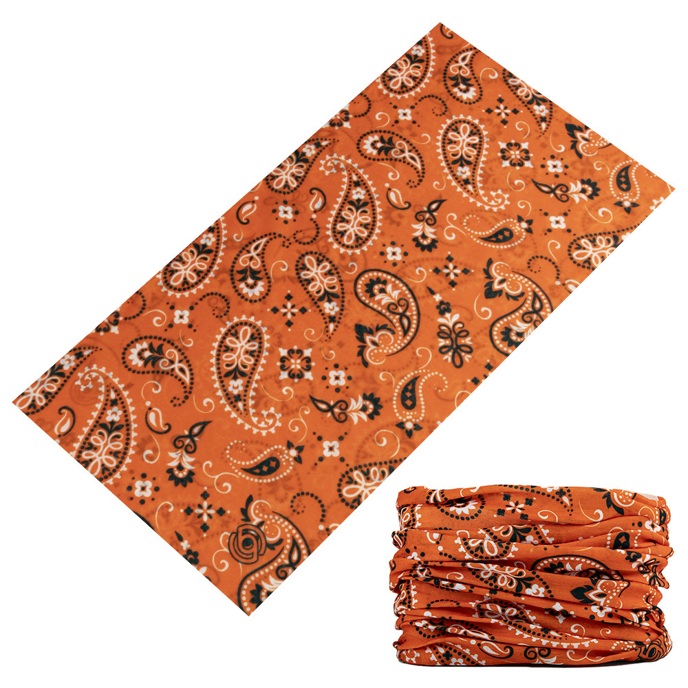 Paisley Magic Seamless Bandanas Women Men Sports Headband Outdoor Head Scarf For Female Male Buffs Face Shield: Brown
