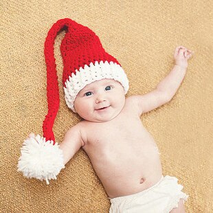 Neonatal juletøj baby fest manuel fotografering tøj mini baby til juletøj billeder: Hat