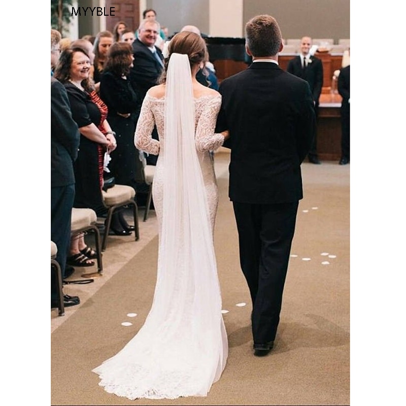 Venta al por Bürgermeister 3M 5M Velo De novia marfil blanco velo De novia velo De Fest accesorios de boda con peine De novia einfache