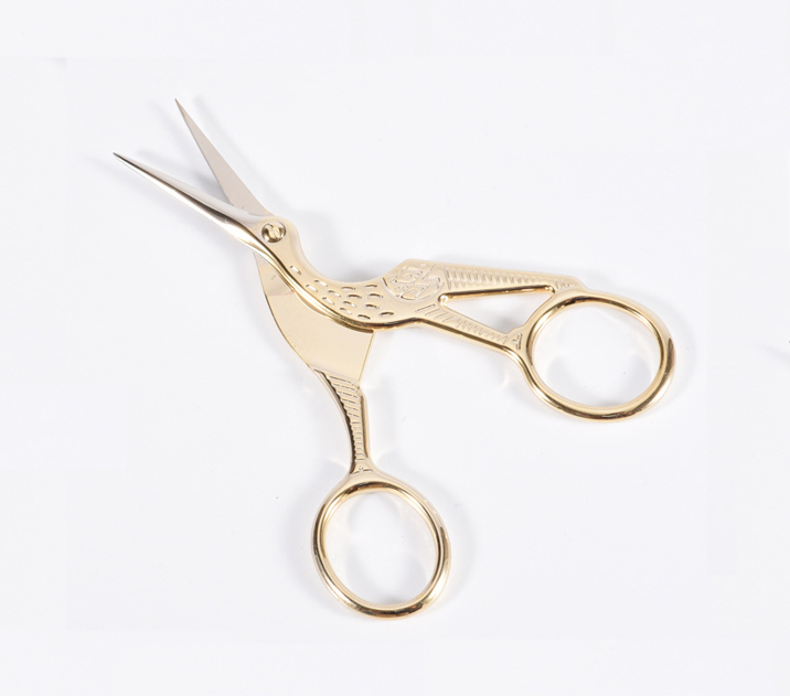 crane Student Safe Scissors Paper Cutting Art Office School Supply with Stationery DIY Tool: gold