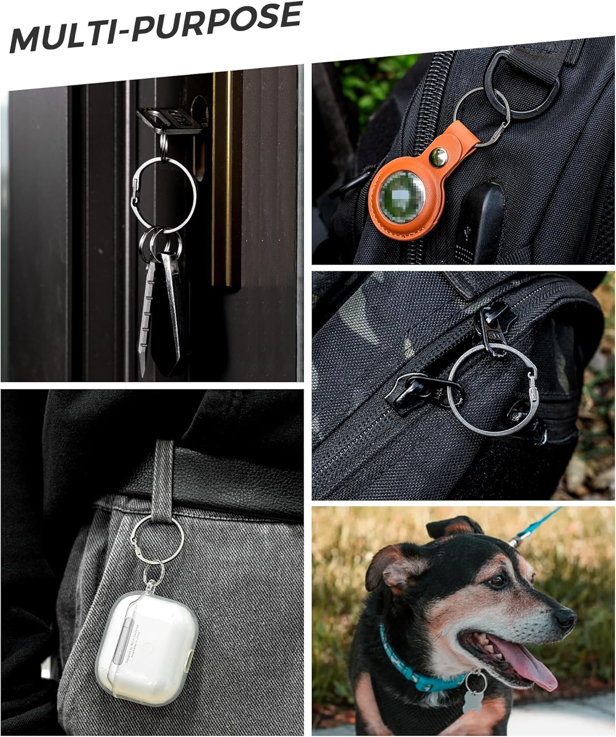 Tytanowy okrągły brelok do kluczy z karabińczykiem, szybkozłączka do brata, breloczek do kluczy z kółkami na klucze