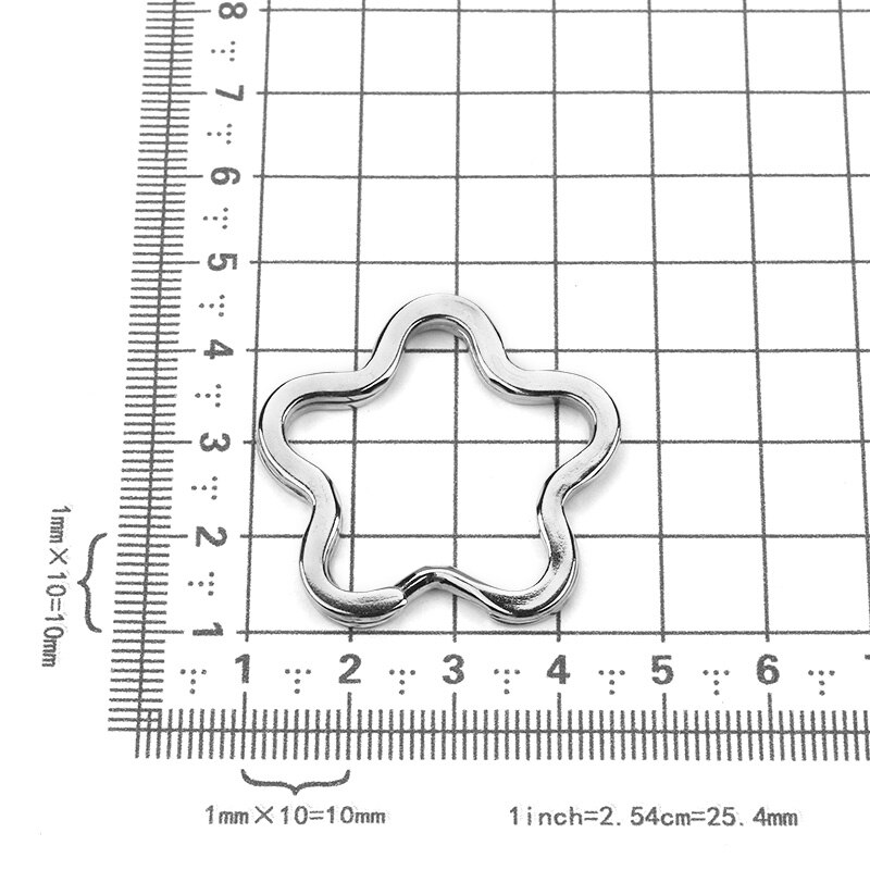Anéis de chaveiro, 10 pçs/lote liga de metal, prata, cor coração, formato de estrela, chaveiro, diy, jóias para chave do carro: star 1
