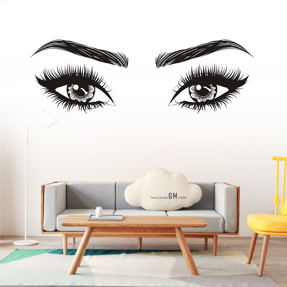 Piger vippebryn øjne wallstickers stue dekoration decals til møbler sticker dekoration øjenbryn butiksindretning