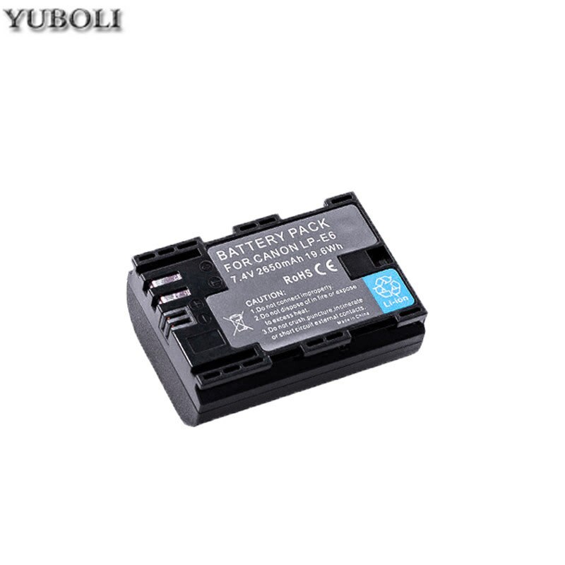 2650 mah batterie lp  e6 lpe 6 lp-e6 e6n batteri for canon eos 5ds r 5d mark  ii 5d mark iii 6d 7d 80d eos 5ds r kamera
