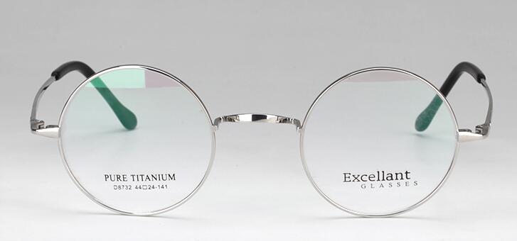 Vintage briller runde 44mm titanium briller stel mænd briller kvinder briller recept rx stand: Sølv