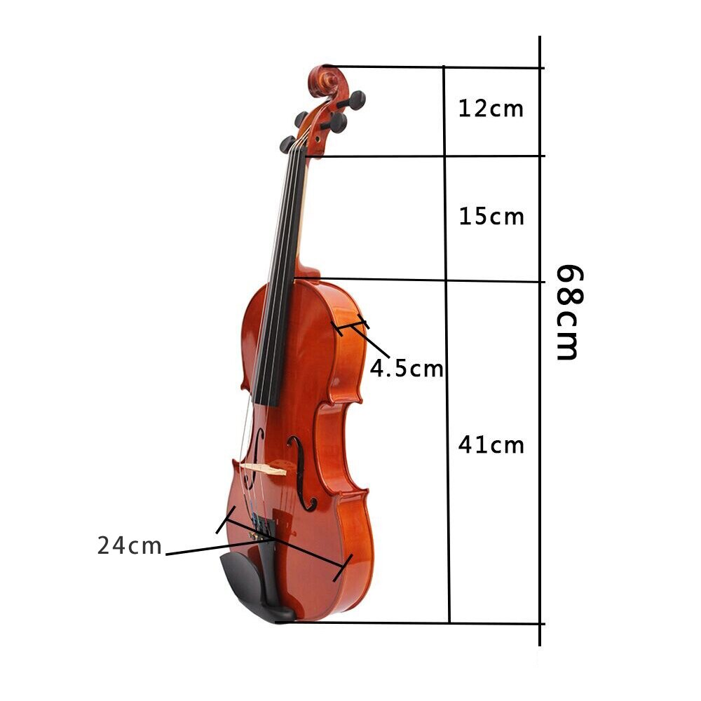 4/4 Full Size Viola Solid Maple Viola Imitating Ebony Fingerboard with Case Bow Bridge Rosin and Strings