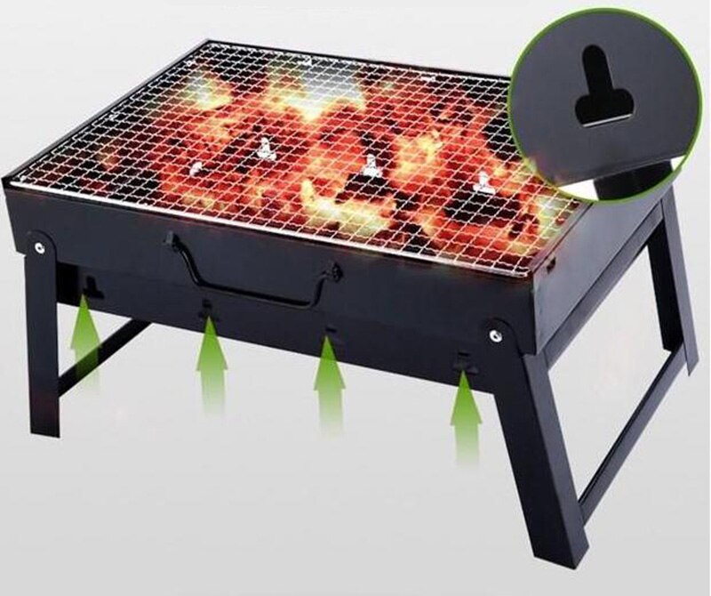 Foldable BBQ Grill Bakery Outdoor Travel Camp Cooker 2 People Charcoal Tool Carbon Barbecue Stove Stainless Steel Tools