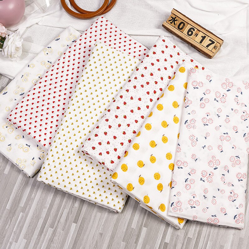 40s dobbeltlags trykt gasbind ansiktsmaske stoff sy baby pyjamas og undertøy stoff