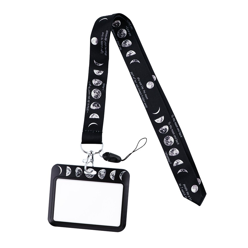 CB519 Maan Creatieve Zwarte Lanyard Badges Id Lanyards Mobiele Telefoon Touw Sleutel Lanyard Nek Bandjes Kantoor Accessoires: 5