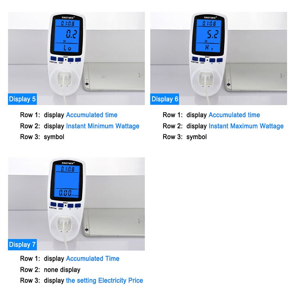 EU UNS UK FR BR AU Steckdose Digital Wattmeter Energie Verbrauch Watt Energie Meter KWh AC 230V 120V strom Mit Backlights
