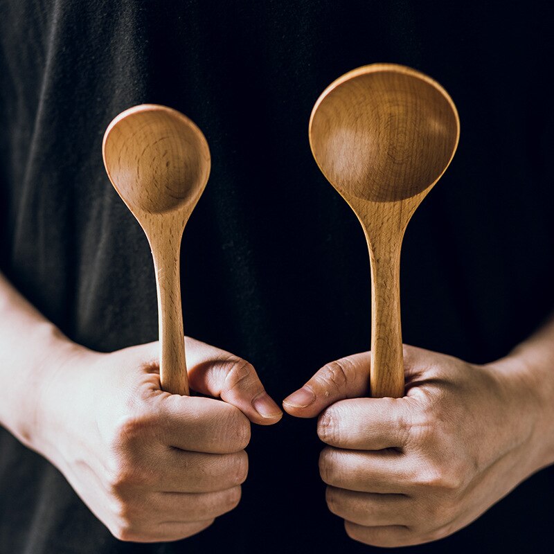 Large Wood Spoon Long Handled Wooden Soup Spoon Ladle Big Dessert Spoon Big Dinner Tablespoon Big