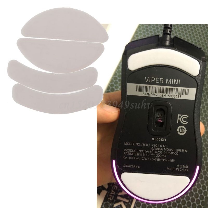 2 Sets/pack Tiger Gaming Mouse Skates Feet For Razer Viper Mini Mouse Curve Edge