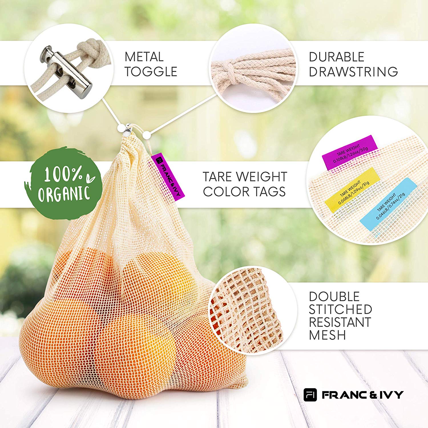 9/12pcs vegetable fruit bag,storage bag Reusable Produce Bags,Eco-Friendly,100% Organic Cotton Mesh Bags,Bio-degradable Kitchen