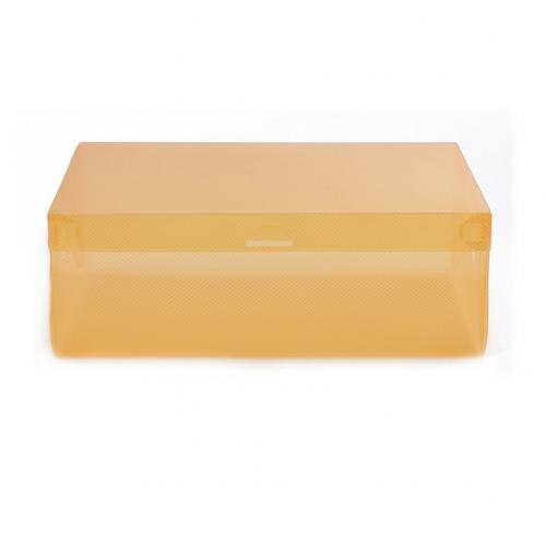 Transparent Dust-proof Stackable Drawer Shoes Storage Box Container Organizer Space Saving Plastic Drawers Shoe Boxes: Orange