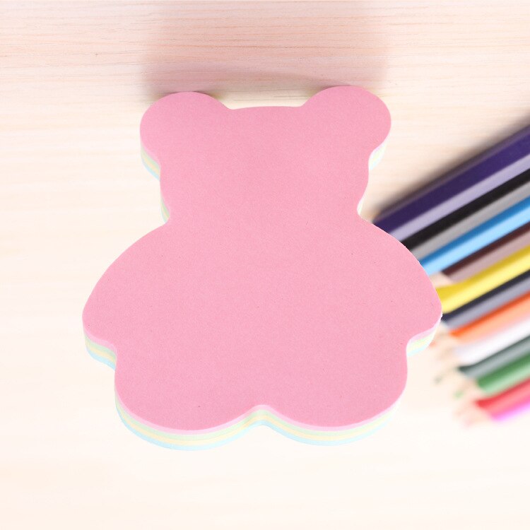 cute kawaii novelty memo pad sticky Notepaper note star love heart house butterfly bear sticker office school supplies: bear