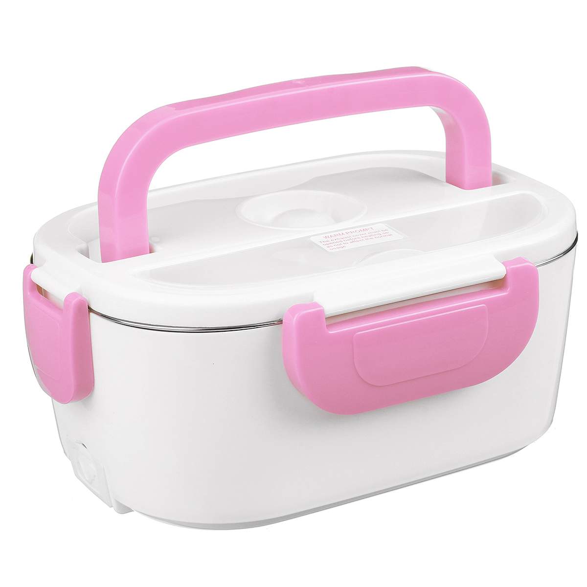 12V 110V 220V Electric Heated Lunch Box Food Warmer Container Thermostat Stainless Steel Rice Cooker Dinnerware Set For Car Home: 12V Pink
