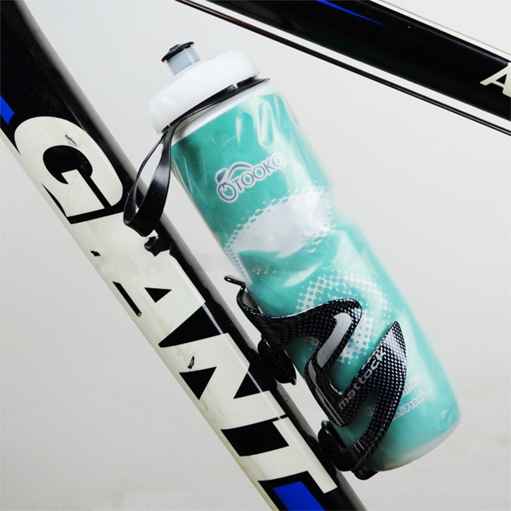 Botella de agua para bicicleta, bote de doble capa de 710 ml, térmica y fría, para exteriores, equipo de ciclismo