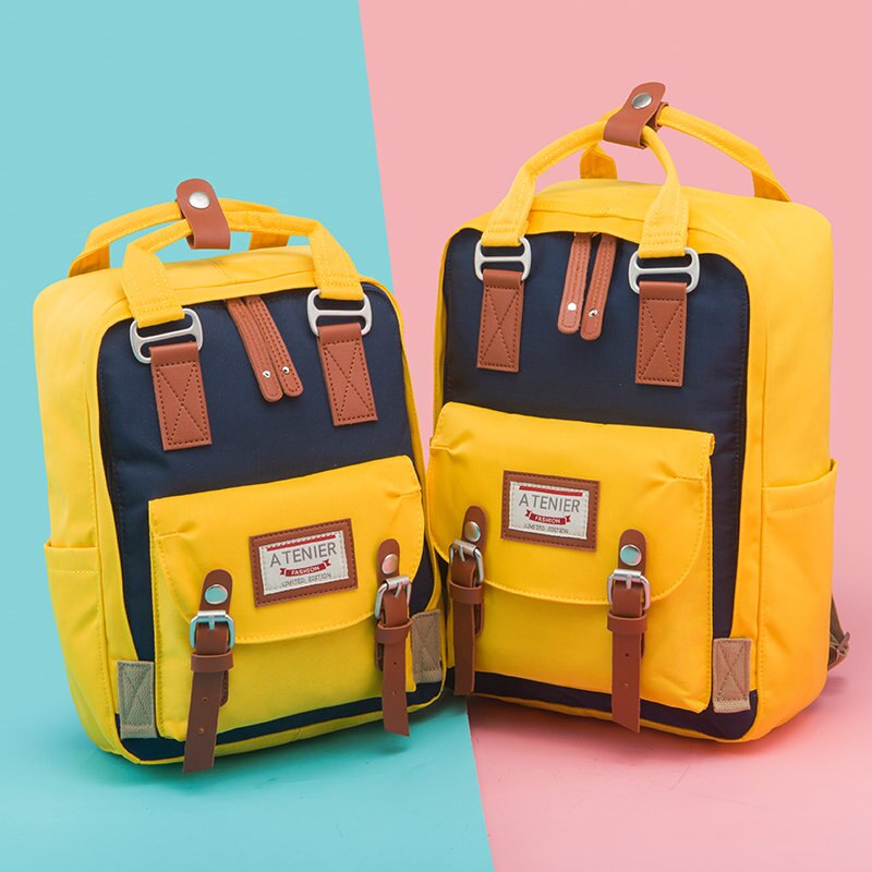 Mädchen-Rucksack aus Segeltuch mit Krapfen-motiv, schülerinnen-Rucksack in bonbonfarben, wasserdicht, schulrucksack, freizeit-reiserucksack, mochila feminina