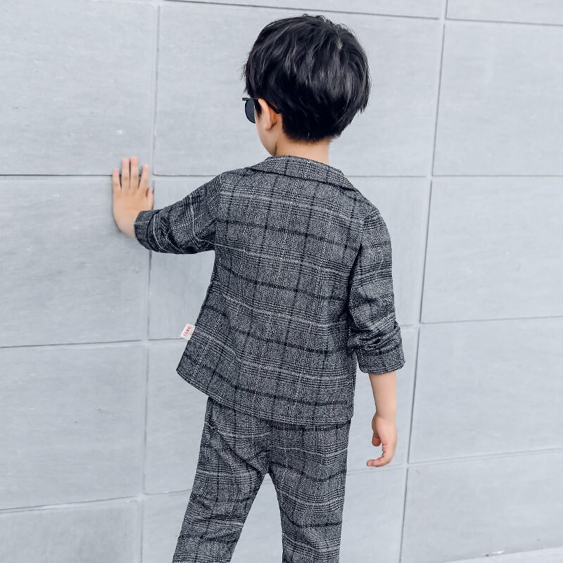 Traje de boda para niños elegantes para niño 2/3 piezas Blazer Conjunto Clásico a cuadros Caballero niños Blazers bebé niños trajes 2 3 4 5 5 5 6 6 7 8 T