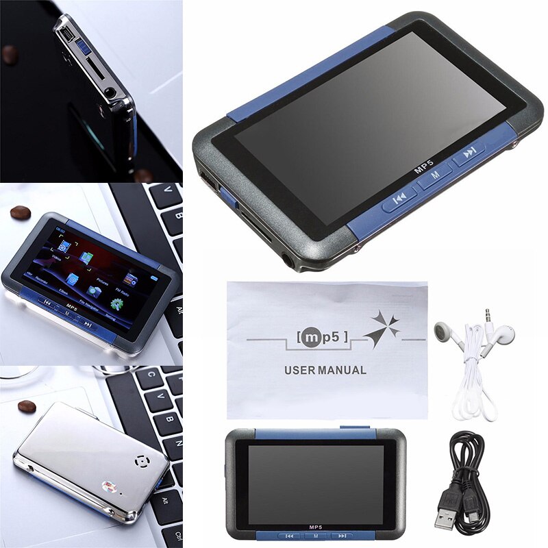Portable 8gb/16gb Mp5 Music Player with Lcd Screen Fm Radio Video Movie Can Be Card Built-in Speaker
