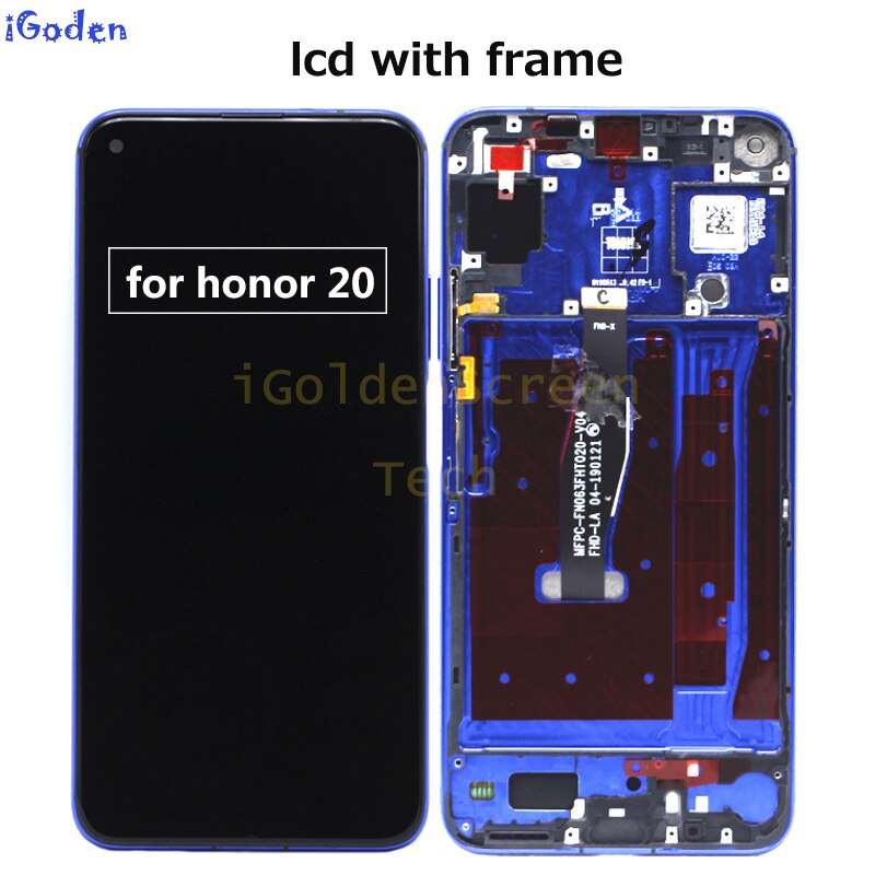 Oryginalny wyświetlacz dla Huawei Honor 20 YAL-L21 ekran dotykowy Digitizer wymiana dla Huawei Honor 20 zawodowiec YAL-AL10 YAL-L41 LCD