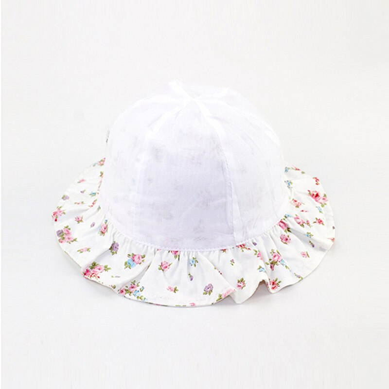Sommer lue jente rosa låve sol Strand bøtte lue blomster snor lokk utendørs tilbehør til baby smålåve