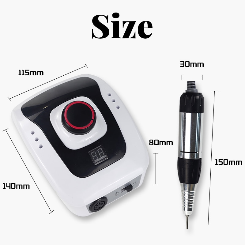 35000RPM Electric Nail File Set with 6 Drinding Bits 35W Nail Drill Set of Cutter for Pedicure Manicure Nail Milling Machine Set