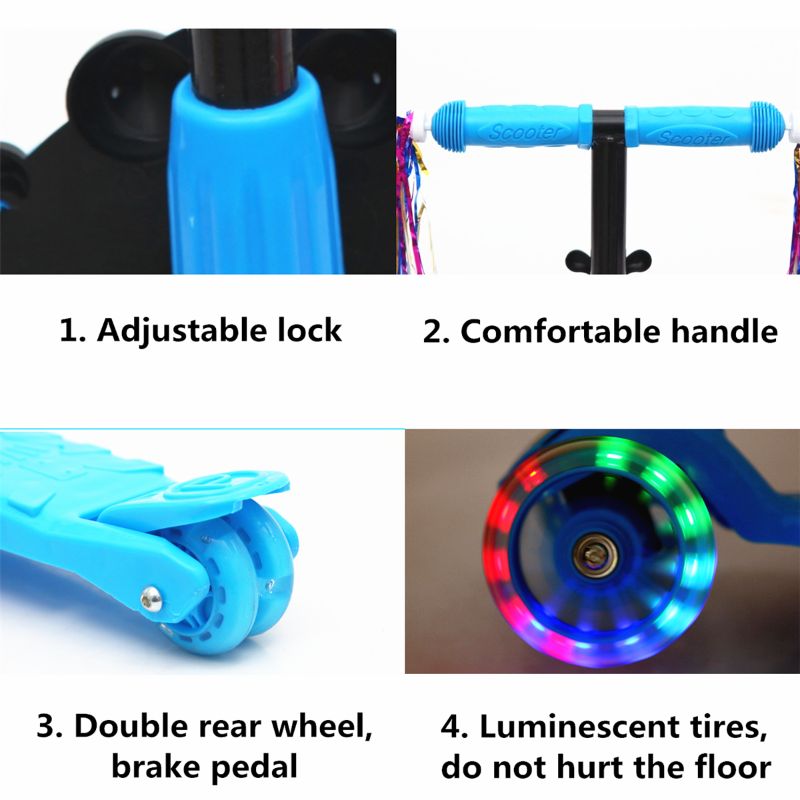 Trottinette coccinelle moulin à vent pliable et réglable en hauteur maigre pour diriger les Scooters à 3 roues pour les enfants en bas âge garçons filles 3-8 ans