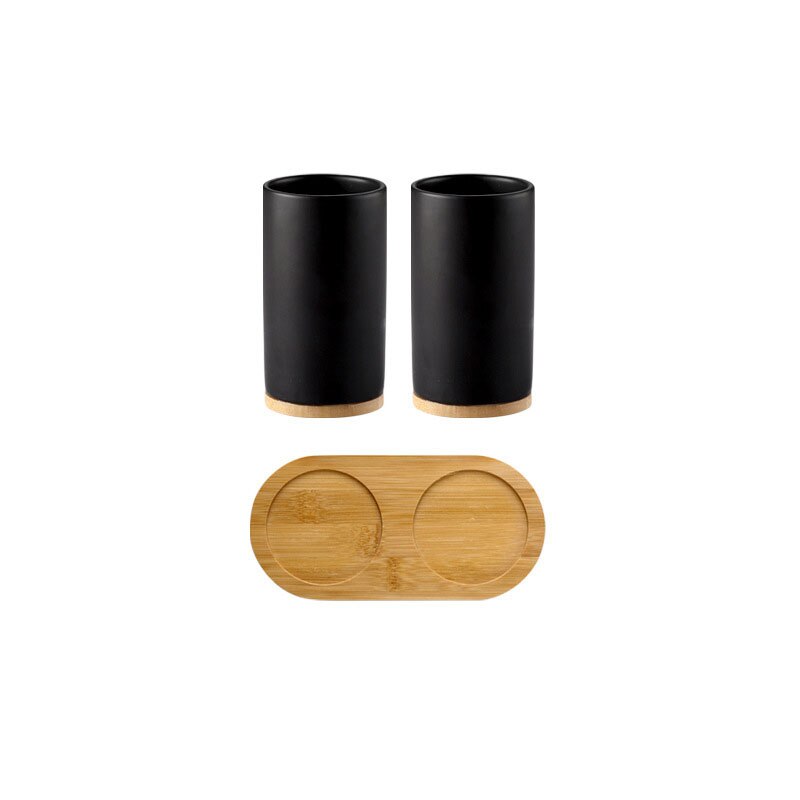 Ceramic Bamboo Bathroom Tumblers Mouth Cup Toothpaste Toothbrush Holder Soap Dispenser Kitchen Dishwashing Liquid Container: 11
