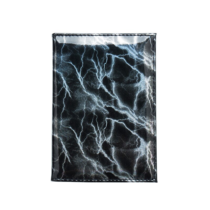 Zoukane Pu Leather Lightning Striped Passport Cover Blue Holder Passport Shiny Cover Man Folders Tickets ZSPC02: black