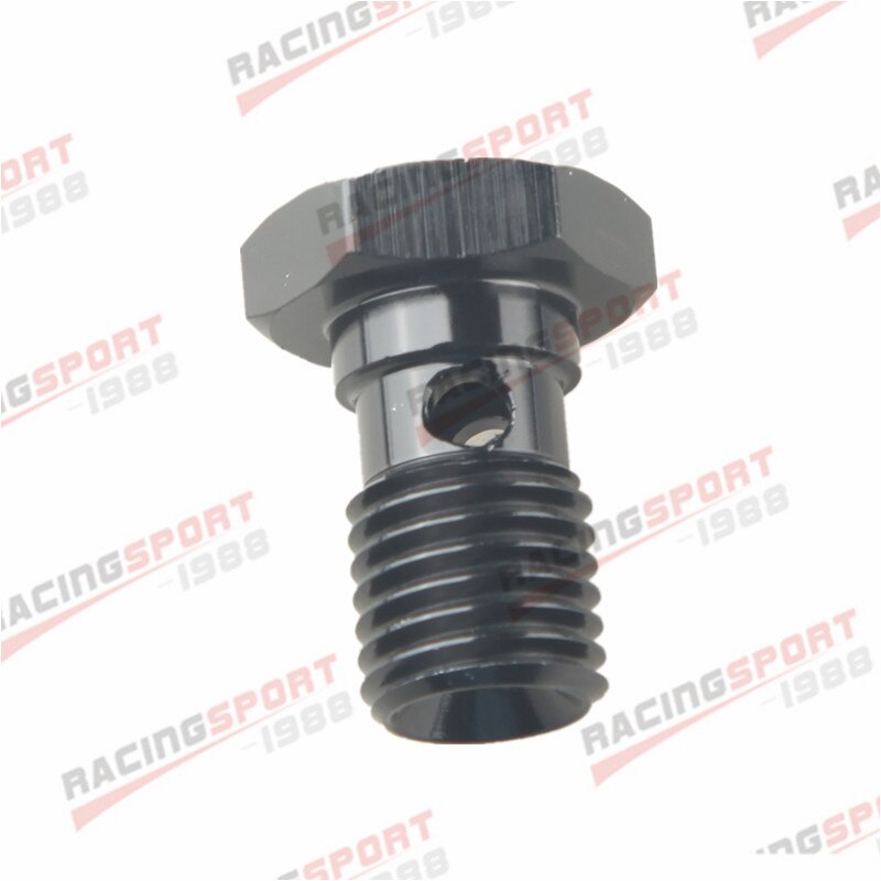 M12 x 1.5 Aluminum Banjo Bolt Thread Metric Brake Adapter Black