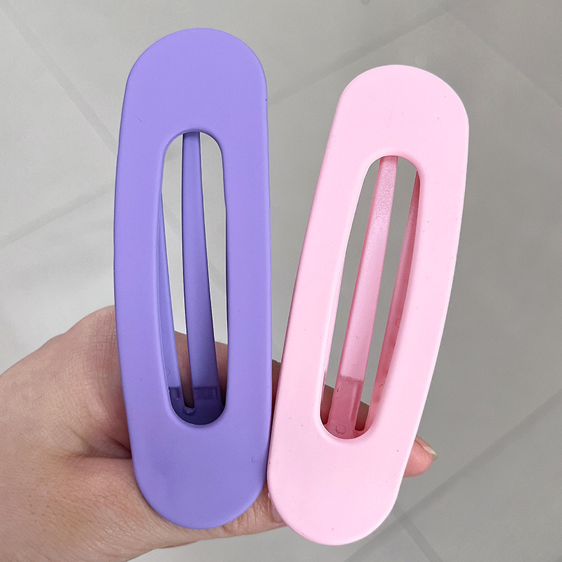 2 pçs coreano fosco para mulheres grandes grampos de cabelo fosco grande clipe franja presilhas meninas acessórios para o cabelo: Verde
