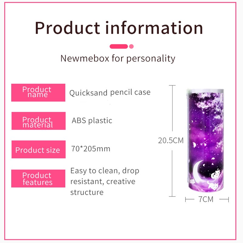 NBX Purple Pencil Case Glitter Cat Pencilcase Aesthetic Sakura Stationery Cute Office Supplies For Girls Pen Boxes And Packaging