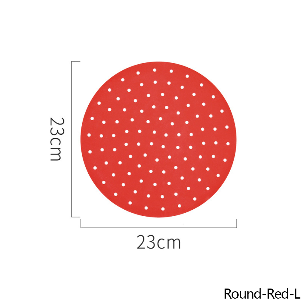 Alfombrilla para freidora de aire, cesta de silicona antiadherente de grado alimenticio para freidoras de aire de 8/9 pulgadas, accesorios de cocina: A-Round-Red-23cm