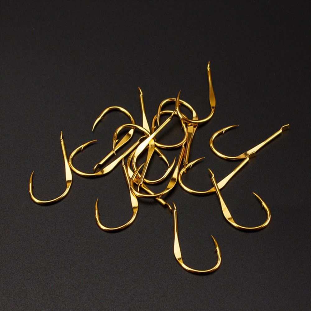 20Pcs/Pack Fishing Hooks High Carbon Steel Golden Single Fishhooks Jig Barbed Hook Carp Sea Fishing Accessorie Tackle