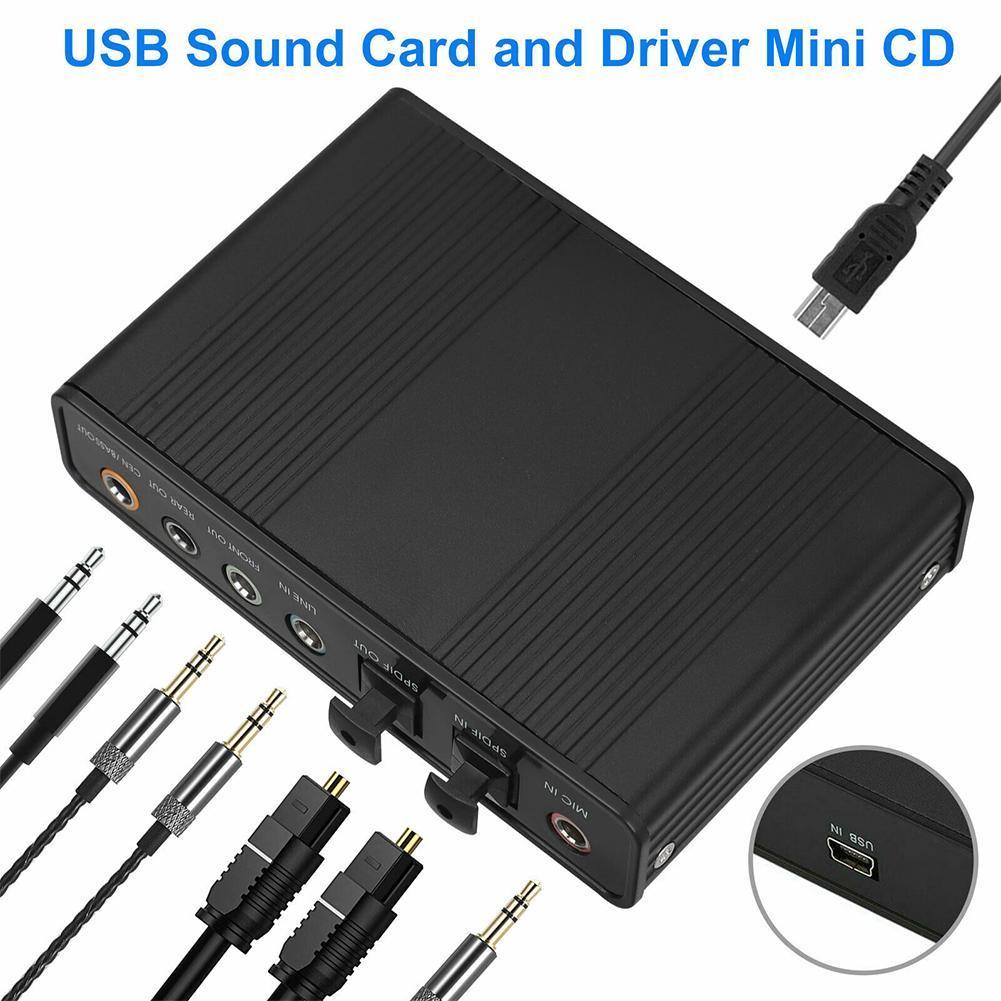 USB Sound Card Audio Analog Recording Adapter 6 Channel 5.1 External SPDIF Optical Digital Audio Card Converter For Windows