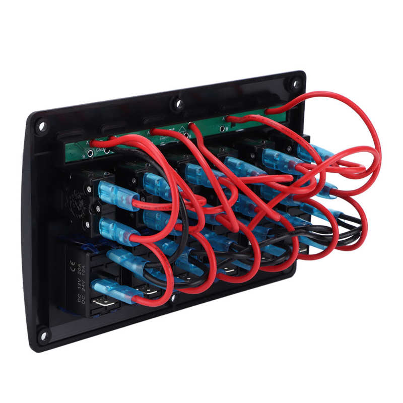 Car Toggle Switch Panel ABS 6 Gangs Rocker Switch Panel for Trucks for Boats for SUVs