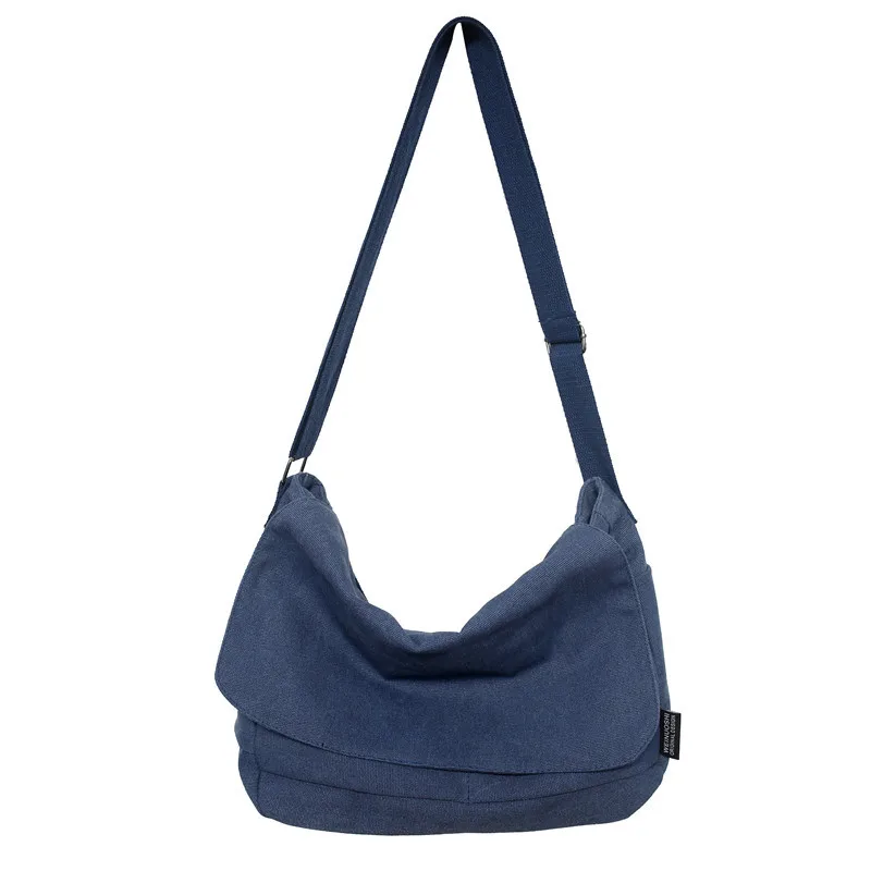 Herren-umhängetasche, vielseitig, vintage-canvas, studenten-messenger-bag, marken-tooling-wind-schultertasche, postbotentasche, 가방 sac: Blau