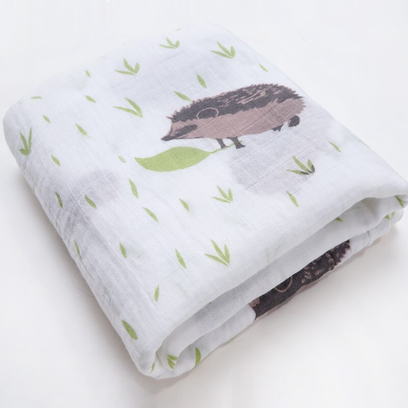Fashionable Cotton Baby Blankets Newborn muslin Baby Swaddle Wrap Soft Infantil Receiving Blanket baby bed Stroller Accessories: The hedgehog