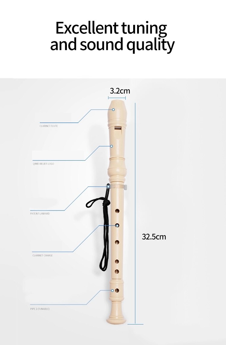 ABS Soprano Recorder Instrument 6 Hole