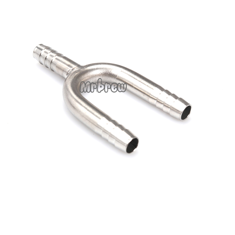 2 stuks roestvrijstalen u-vormige slangpilaar, slangsplitser, type u-vormige fitting voor bierslang