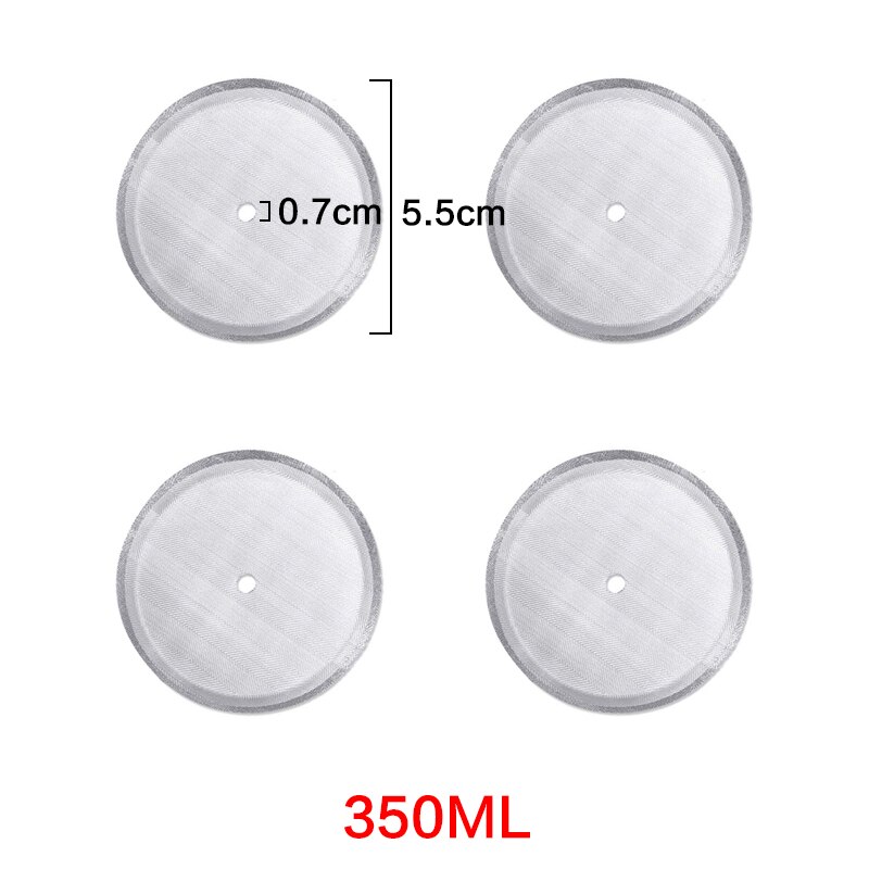 4PCS Reusable Coffee Filter Basket for French Press Coffee Maker Making Machine Stainless Steel Permanent Coffee Filter Tool: 4PCS 350ml