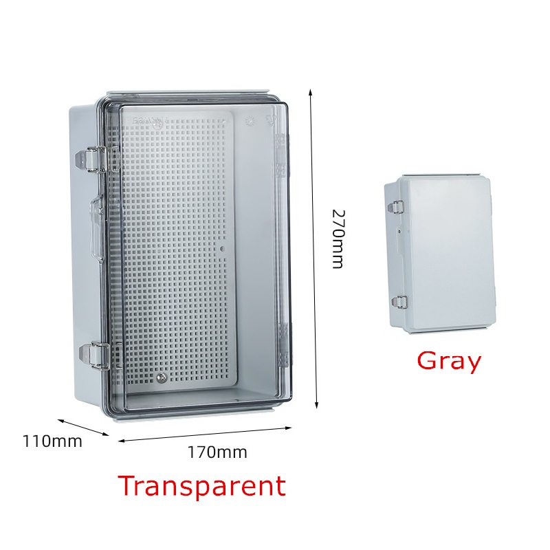 IP67 Waterproof Gray/Transparent Cover Enclosure Juction Box ABS Plastic Outdoor Electronic Instrument Hinge Case: 3XL / Red