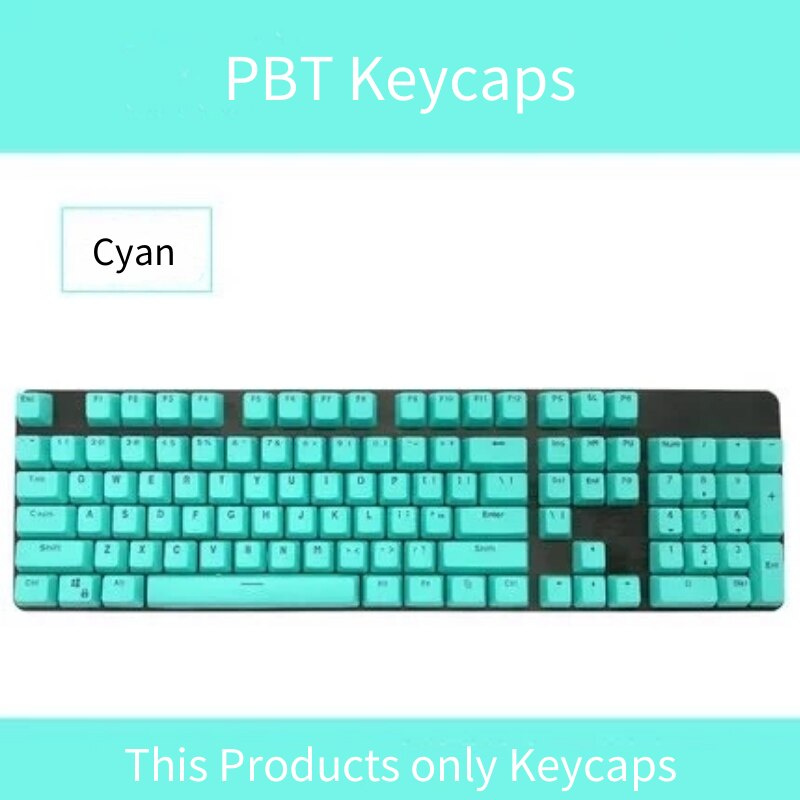 Trasmissione Della Luce PBT Keycap 87/104 Keycap Cherry MX Interruttore Personalità Keycap Per Tastiera Meccanica: Cyan