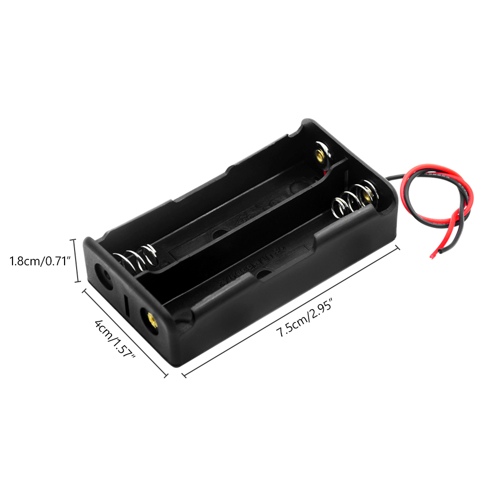 1X 2X 3X 4X 18650 Battery Case Holder 3.7V Plastic Battery Storage Box Case Holder Leads with Storage Box With Wire Lead